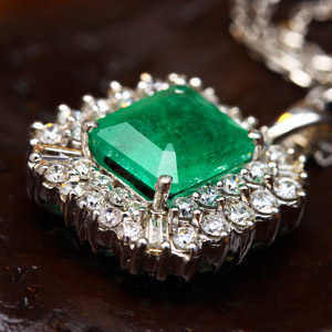 Image of Emerald & Diamond Pendant