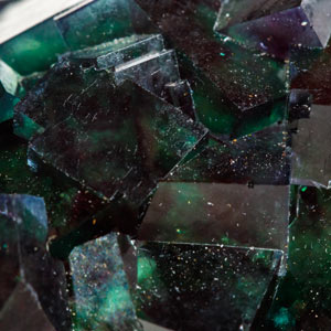 Image of green Fluorite crystal showing cubic crystal habit