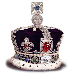 Image of the Blank Prince's Ruby in the Imperial State Crown