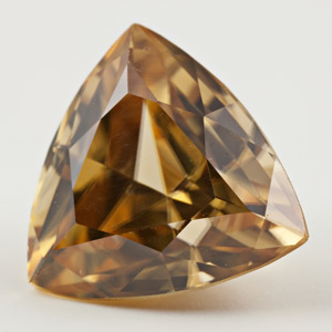 Image of faceted yellow-brown Zircon